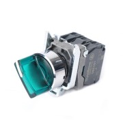 SE Переключатель SB4 с подсветкой в сборе 22мм 3поз зел с фикс металл 230ВАС 1НО+1НЗ SB4BK133M5