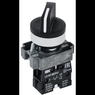 Переключатель LA167-BDF41 2 полож. 1з черный IEK BSW20-BDF41-1-24-67-2-K02 Переключатель LA167-BDF41 2 полож. 1з черный IEK BSW20-BDF41-1-24-67-2-K02