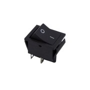 Выключатель клавишный 250V 15А 4с ON -OFF черный Б/Фикс RWB-501, SC-767 36-2380