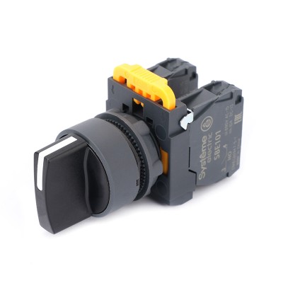 Переключатель SB5 в сборе модульный 22мм 2 позиции с фиксацией 1НО+1НЗ SB5AD25 Переключатель SB5 в сборе модульный 22мм 2 позиции с фиксацией 1НО+1НЗ SB5AD25