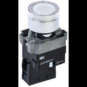 Кнопка LA167-BW3171 d=22мм RC 1з с подсвет. белая IEK BBT20-BW3171-1-12-67-K01