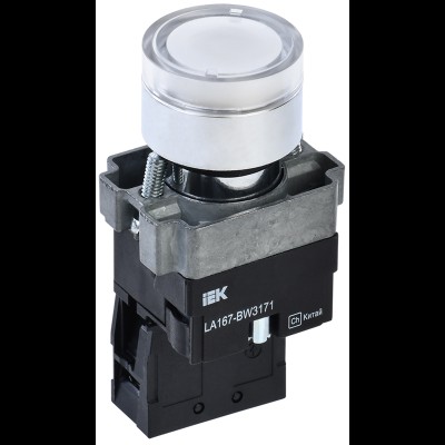 Кнопка LA167-BW3171 d=22мм RC 1з с подсвет. белая IEK BBT20-BW3171-1-12-67-K01 Кнопка LA167-BW3171 d=22мм RC 1з с подсвет. белая IEK BBT20-BW3171-1-12-67-K01