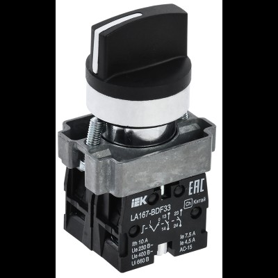 Переключатель LA167-BDF33 3 полож. 2з черный IEK BSW20-BDF33-4-24-67-3-K02 Переключатель LA167-BDF33 3 полож. 2з черный IEK BSW20-BDF33-4-24-67-3-K02