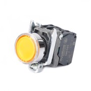 Кнопка SB4 с подсвет в сборе модуль 22мм желтая металл 230-240ВAC 1НО+1НЗ SB4BW35M5