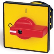 Желтая площадка и красн. ручка, 48х48, отв. 22 мм AZ5801-1