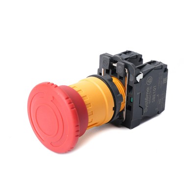 SE Кнопка аварийного останова SB5 в сборе 22мм 40мм ключ пластик 1НО+1НЗ SB5AS8445 SE Кнопка аварийного останова SB5 в сборе 22мм 40мм ключ пластик 1НО+1НЗ SB5AS8445