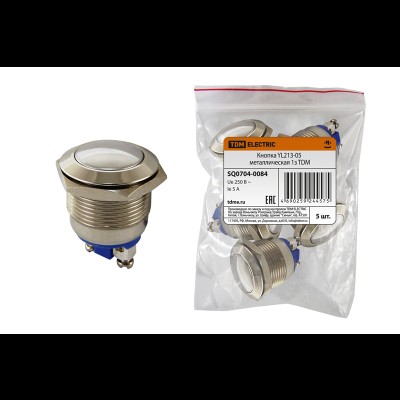 Кнопка YL213-05 нажимная металлическая 1з SQ0704-0084 Кнопка YL213-05 нажимная металлическая 1з SQ0704-0084