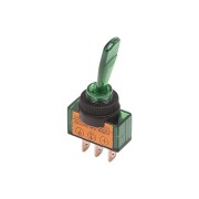 Тумблер 12V 20А 3c ON-OFF однополюсный с зеленой подсветкой ASW-13D 36-4373