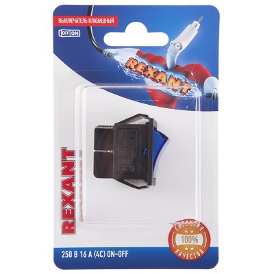 Выключатель клавишный 250V 16А (4с) ON-OFF синий с подсветкой (RWB-502, SC-767, IRS-201-1) 06-0306-B Выключатель клавишный 250V 16А (4с) ON-OFF синий с подсветкой (RWB-502, SC-767, IRS-201-1) 06-0306-B