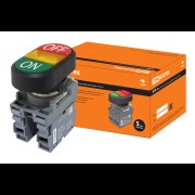 Кнопка двойная MPD3-11Y зеленая/красная LED в сборе d22мм/24В ON/OFF линза желтая SQ0747-0064