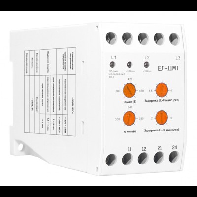 Реле контроля 3-фазной сети ЕЛ-11МТ 350-480В 1NO+1NC te00118386 Реле контроля 3-фазной сети ЕЛ-11МТ 350-480В 1NO+1NC te00118386