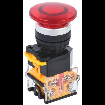 Кнопка D8-11M "Грибок" d=22мм 1з+1р красная IEK BBG30-11M-3-22-K04 Кнопка D8-11M "Грибок" d=22мм 1з+1р красная IEK BBG30-11M-3-22-K04