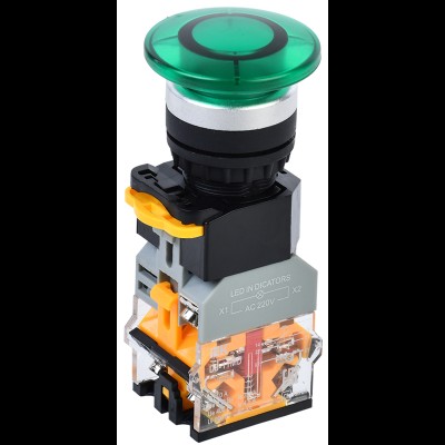 Кнопка D8-11MD "Грибок" d=22мм 1з+1р с подсвет. зеленая IEK BBG30-11MD-3-12-K06 Кнопка D8-11MD "Грибок" d=22мм 1з+1р с подсвет. зеленая IEK BBG30-11MD-3-12-K06