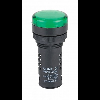 Индикатор ND16-22D/2 зеленый AC/DC230В (R)(CHINT) 593077 Индикатор ND16-22D/2 зеленый AC/DC230В (R)(CHINT) 593077