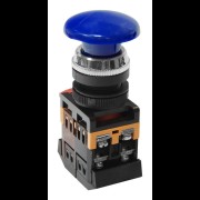 Кнопочный выключатель AEA-22 гриб синий 1з+1р te00006278