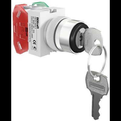 ПЕ-22 Переключатель на 3 положения прав. без фикс. I-O-II с ключом 2НО 25143DEK ПЕ-22 Переключатель на 3 положения прав. без фикс. I-O-II с ключом 2НО 25143DEK