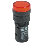 Лампа AD16DS(LED)матрица d16мм красный 230В AC IEK BLS10-ADDS-230-K04-16