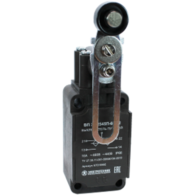 Выключатель ВП 36-2545П-66 У2, рычаг с пластиковым роликом, регулируемый по длине, 1з+1р, инерционный, 30х60 мм, без сальника, 3А, IP66, путевой (ЭТ) ET010892 Выключатель ВП 36-2545П-66 У2, рычаг с пластиковым роликом, регулируемый по длине, 1з+1р, инерционный, 30х60 мм, без сальника, 3А, IP66, путевой (ЭТ) ET010892