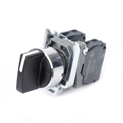 Переключатель SB4 в сборе модульный 22мм 3 позиции с возвратом 2НО SE SB4BD53 Переключатель SB4 в сборе модульный 22мм 3 позиции с возвратом 2НО SE SB4BD53