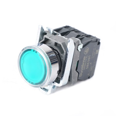 Кнопка SB4 с подсветкой в сборе модульная 22мм зеленая металл 24ВDC 1НО+1НЗ SB4BW33B5 Кнопка SB4 с подсветкой в сборе модульная 22мм зеленая металл 24ВDC 1НО+1НЗ SB4BW33B5