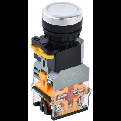 Кнопка D8-11D d=22мм 1з+1р с подсветкой белая IEK BBT30-11D-3-12-K01 Кнопка D8-11D d=22мм 1з+1р с подсветкой белая IEK BBT30-11D-3-12-K01