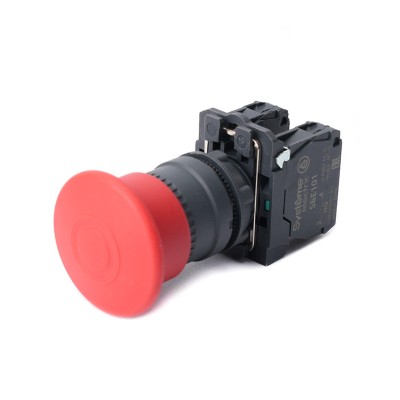 SE Кнопка аварийного останова SB5 в сборе 22мм 40мм тяни-толкай пластик 1НО+1НЗ SB5AT845 SE Кнопка аварийного останова SB5 в сборе 22мм 40мм тяни-толкай пластик 1НО+1НЗ SB5AT845
