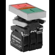 Выключатель кнопочный ВК21-ВW8365 1з+1р зеленый+красный, подсветка 220В АС te00114854