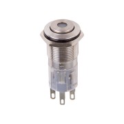 Кнопка антивандальная O16 12В Фикс 5с ON-OFF/OFF-ON зеленая 36-3252