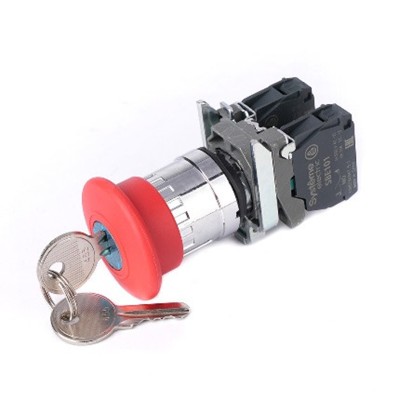 SE Кнопка аварийного останова SB4 в сборе 22мм 40мм ключ металл 1НО+1Н SB4BS9445 SE Кнопка аварийного останова SB4 в сборе 22мм 40мм ключ металл 1НО+1Н SB4BS9445