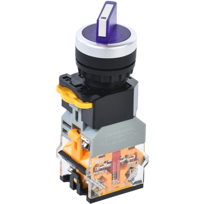 Переключатель D8-11XD2 2 полож. 1з+1р с подсвет. синий IEK BSW30-11XD2-3-14-2-K07 Переключатель D8-11XD2 2 полож. 1з+1р с подсвет. синий IEK BSW30-11XD2-3-14-2-K07