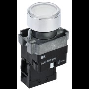Кнопка LA167-BWF3171 d=22мм RC 1з с подсвет. белая IEK BBT20-BWF3171-1-12-67-K01