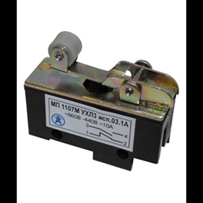 МП 1107М УХЛ3 исп.03.1А, 2-х пол., 10А, 660В, 1з+1р, IP00, прямой рычаг с роликом, базовый, винт, микровыключатель (ЭТ) ET541430 МП 1107М УХЛ3 исп.03.1А, 2-х пол., 10А, 660В, 1з+1р, IP00, прямой рычаг с роликом, базовый, винт, микровыключатель (ЭТ) ET541430