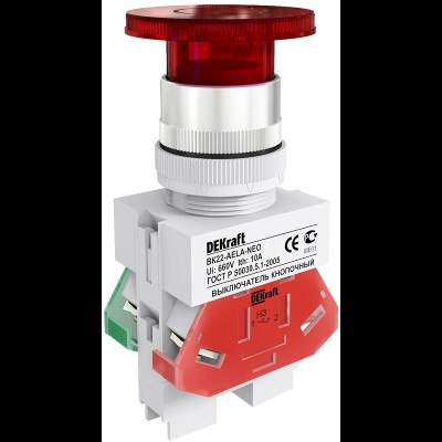 Выкл. кноп. грибок AELA 22 мм Цвет:КРАСНЫЙ неон 2 25030DEK Выкл. кноп. грибок AELA 22 мм Цвет:КРАСНЫЙ неон 2 25030DEK