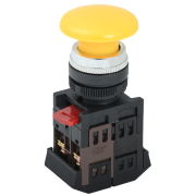 Кнопка AEА-22 "Грибок" желтый d22мм 1з+1р IEK BBG30-AEA-K05
