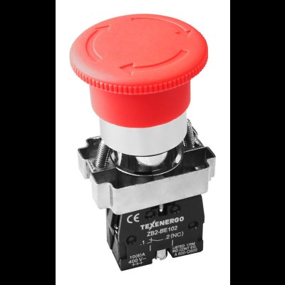 Кнопочный выключатель LAY5-BS542 "Грибок" красный фиксация поворотная te00306027 Кнопочный выключатель LAY5-BS542 "Грибок" красный фиксация поворотная te00306027