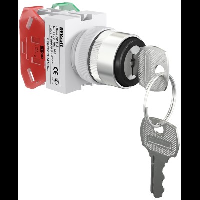 ПЕ-22 Переключатель 2 положения прав. без фикс. I-O с ключом 1НО+1НЗ AK 25142DEK ПЕ-22 Переключатель 2 положения прав. без фикс. I-O с ключом 1НО+1НЗ AK 25142DEK