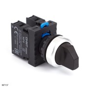 Переключатель без подсветки NP8-11X/312, 3 положения с фиксацией, чёрная 1НО+1НЗ IP65 CHINT 667137