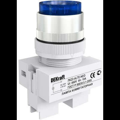 ЛK-22 Синяя неон Лампа коммутаторная ALTE D=22мм 220В 25010DEK ЛK-22 Синяя неон Лампа коммутаторная ALTE D=22мм 220В 25010DEK