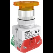 Выключатель ВK-22 Желтый неон кнопочный грибок с фикс. AEAL D=22мм 220В 25035DEK