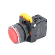 Кнопка SB5 с подсветкой в сборе модульная 22мм красная пластик 24ВDC 1НЗ SB5AW34B2