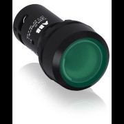 Кнопка с подсветкой CP1-13G-10 220В AC/DC с плоской клавишей без фиксации 1НО зел. 1SFA619100R1312