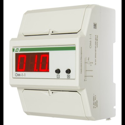 OM-1-1 Однофазный, многофункциональный, диапазон 1,5-18 кВт, с функциее реле напряжения, с защитой от КЗ в нагрузке, со счетчиком колличества отключений, цифровая индикация, 4,5 модуля, м EA03.001.002 OM-1-1 Однофазный, многофункциональный, диапазон 1,5-18 кВт, с функциее реле напряжения, с защитой от КЗ в нагрузке, со счетчиком колличества отключений, цифровая индикация, 4,5 модуля, м EA03.001.002