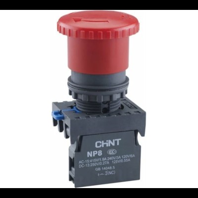 Кнопка управления "Грибок" ?40мм с фиксацией NP8-01ZS/14 красная 1НЗ IP65 (R)(CHINT) 667210 Кнопка управления "Грибок" ?40мм с фиксацией NP8-01ZS/14 красная 1НЗ IP65 (R)(CHINT) 667210