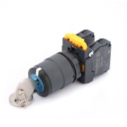 Переключатель SB5 в сборе модульный 22мм 3 позиции с фиксацией ключ 2НО SE SB5AG03