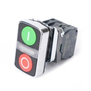 SE Кн SB4 двойн в сборе модуль 22мм з "I"+сигн лампа+кр "О" металл 230ВАС 1НО+1НЗ SB4BW7A3741M5