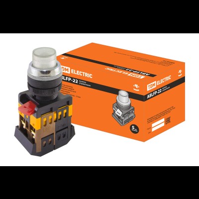 Кнопка ABLFP-22 прозрач. d22мм неон/230В 1з+1р SQ0704-0032 Кнопка ABLFP-22 прозрач. d22мм неон/230В 1з+1р SQ0704-0032