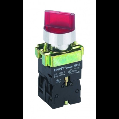 Переключатель NP2-BK13465, 3 положения с фиксацией 1НО+1НЗ, красная AC230В (LED) IP40 (CHINT) 575500 Переключатель NP2-BK13465, 3 положения с фиксацией 1НО+1НЗ, красная AC230В (LED) IP40 (CHINT) 575500