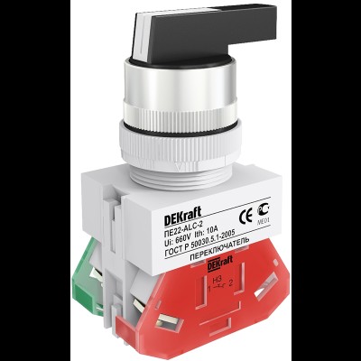 ПЕ-22 Переключатель 2 положения прав. без фикс. I-O удлиненная ручка 1НО+1Н 25145DEK ПЕ-22 Переключатель 2 положения прав. без фикс. I-O удлиненная ручка 1НО+1Н 25145DEK