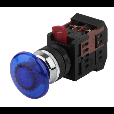 ЭРА Кнопка AEА-22 "Грибок" синий d22мм 1з+1р (10/400/3200) Б0045635 ЭРА Кнопка AEА-22 "Грибок" синий d22мм 1з+1р (10/400/3200) Б0045635