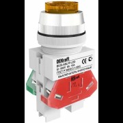 Выкл. кноп. ABLFP 30 мм Цвет:ЖЕЛТЫЙ LED 220В ВK-30 25049DEK